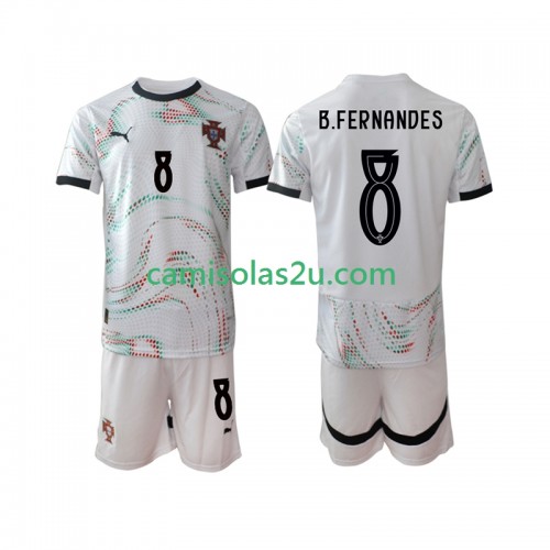 Camisolas de futebol Portugal Bruno Fernandes 8 Criança Equipamento Alternativa 2025/26 Manga Curta Camisolas de futebol Portugal Bruno Fernandes 8 Criança Equipamento Alternativa 2025/26 Manga Curta